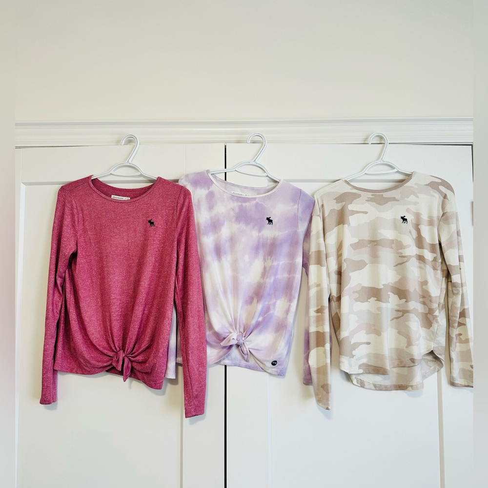 Abercrombie girls  long sleeve rib-tees set of 3. Size 15/16 new without tags